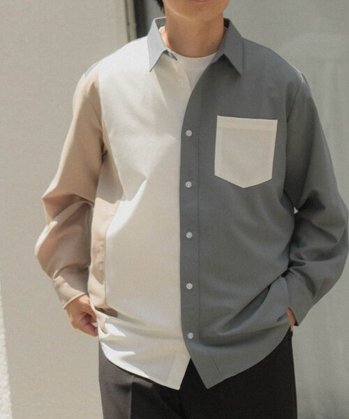 ITEMS URBANRESEARCH（アイテムズ アーバンリサーチ）の「Vertical Switch 長袖シャツ（シャツ/ブラウス・メンズ・BLU/WHT/GRY・M/L）」の2枚目の写真
