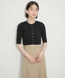 ADAM ET ROPE' | 【AURALEE(オーラリー)】GIZA HIGH GAUGE RIB KNIT SHORT CARDIGAN(ニット/セーター)