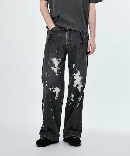 ADAM ET ROPE'（アダムエロペ）の「【Lee x BELPER x M】PAINT PAINTER BUGGY PANTS（デニムパンツ・レディース・ブラック/ネイビー・L/M/S/XS）」の11枚目の写真