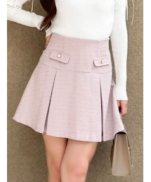 dazzlin | ツイードボックスプリーツミニスカート(スカート)