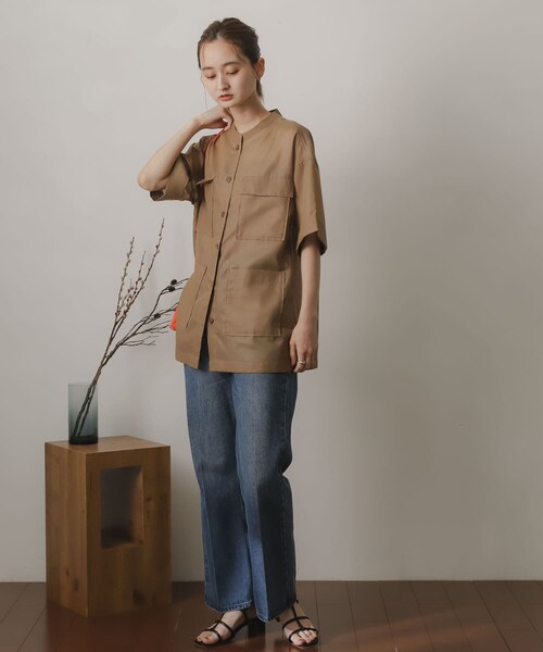 SENSE OF PLACE by URBAN RESEARCH（センスオブプレイスバイアーバンリサーチ）の「シアーミリタリージャケット（ミリタリージャケット・レディース・BROWN/IVORY・one）」の17枚目の写真