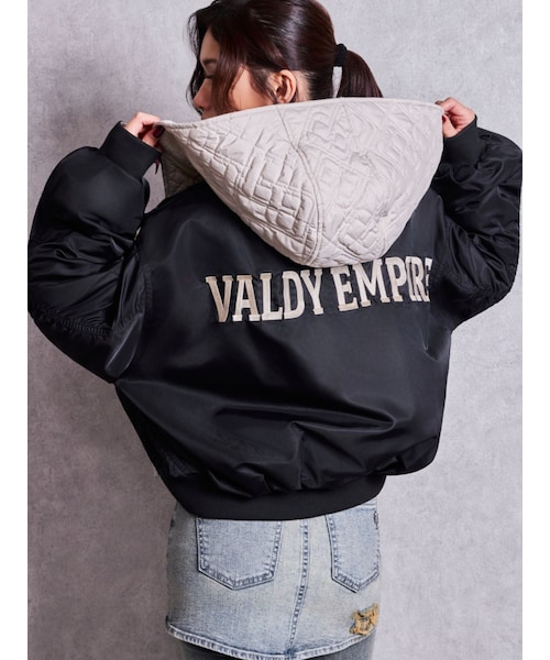 GYDA(ジェイダ)の「リバーシブルGG QUILTING MA1(MA-1・レディース・ブラック/カーキ/ダークミックス・F)」の1枚目の写真
