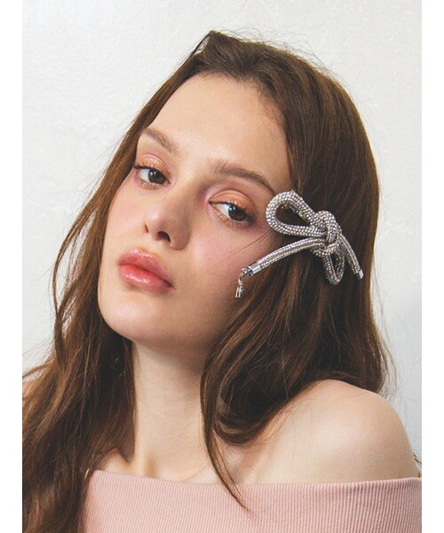 CALNAMUR（カルナムール）の「BIJOU CHAIN RIBBON VALLETTA/ビジューチェーンリボンバレッタ（バレッタ/ヘアクリップ・レディース・シルバー/ゴールド・F）」の17枚目の写真