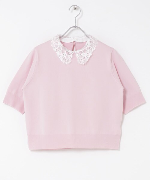 URBAN RESEARCH ROSSO（アーバンリサーチロッソ）の「『WEB限定』2WAYレースカラーニット（ニット/セーター・レディース・NAVY/SAX/LEMON/PINK・Free）」の12枚目の写真