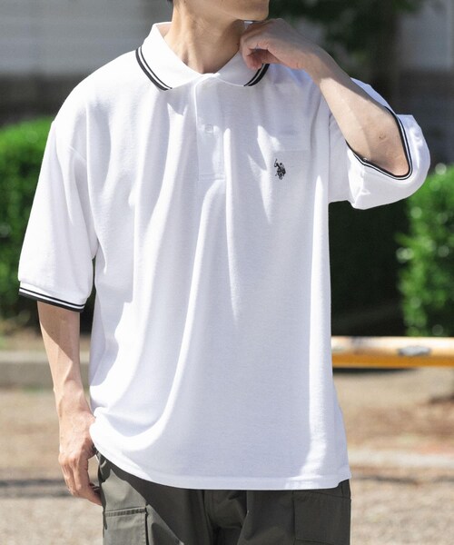 ITEMS URBANRESEARCH（アイテムズ アーバンリサーチ）の「U.S. POLO ASSN　カノコポロシャツ（ポロシャツ・メンズ・WHITE/BLACK/BLUE・M/L）」の14枚目の写真
