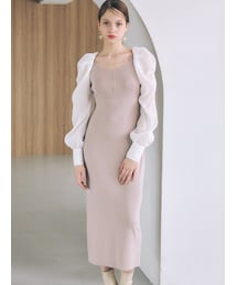 MERCURYDUO | 2WAYドレープスリーブボレロセットニットワンピース(ワンピース)