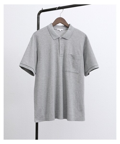 nissen（ニッセン）の「お腹ゆったりポケット付半袖カノコポロシャツ（ポロシャツ・メンズ・オフホワイト/杢グレー/ネイビー/ピンク/黒/カーキ・M/L/LL/3L/4L/5L/6L/8L/10L）」の21枚目の写真