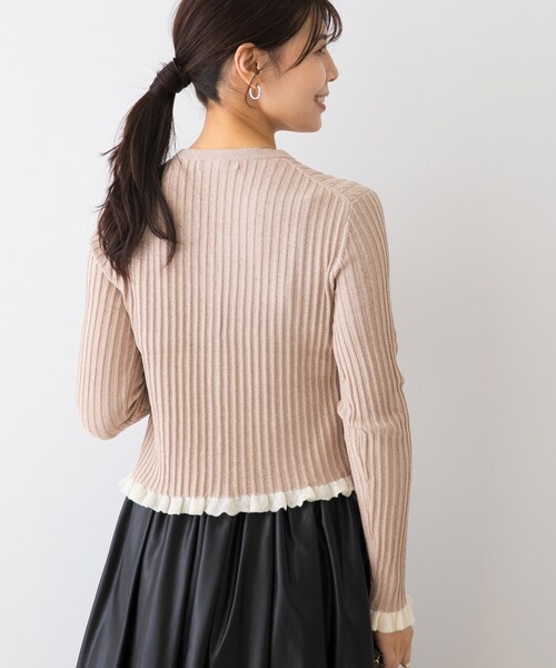 URBAN RESEARCH ROSSO（アーバンリサーチロッソ）の「F by ROSSO　スパンコールフリルリブカーディガン（カーディガン/ボレロ・レディース・BEIGE/GRAY/NAVY・Free）」の16枚目の写真