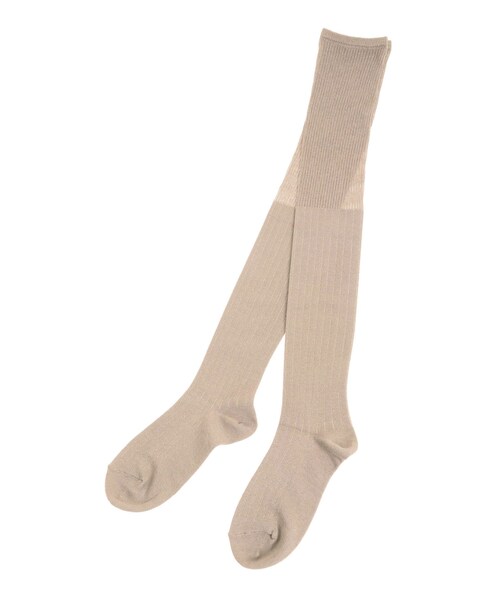 MURUA（ムルーア）の「サイハイリブソックス（ソックス/靴下・レディース・グレー/ベージュ・F）」の5枚目の写真