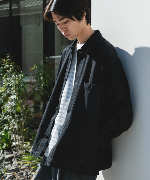 URBAN RESEARCH DOORS（アーバンリサーチドアーズ）の「デニムシャツカバーオール（カバーオール・メンズ・O.W./USED/BLACK・M/L）」の20枚目の写真