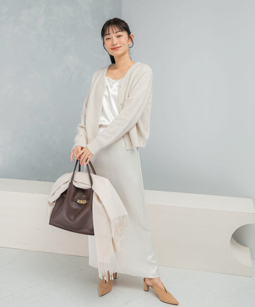 URBAN RESEARCH ROSSO(アーバンリサーチロッソ)の「エアリーニット2WAYカーディガン(カーディガン/ボレロ・レディース・G/WHITE/BEIGE/BLACK・Free)」の6枚目の写真