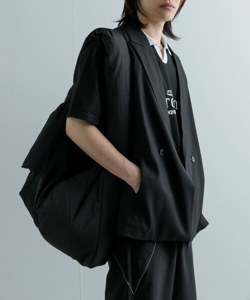 SENSE OF PLACE by URBAN RESEARCH（センスオブプレイスバイアーバンリサーチ）の「『ユニセックス』『セットアップ対応』 サイドスリットテーラードベスト（テーラードジャケット・メンズ・BLACK/GRAY/MINT・M/L）」の6枚目の写真