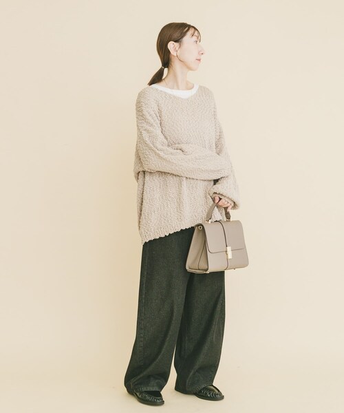 ITEMS URBANRESEARCH（アイテムズ アーバンリサーチ）の「デニムコクーンパンツ（デニムパンツ・レディース・WASHBLU/BLK・S/M）」の9枚目の写真