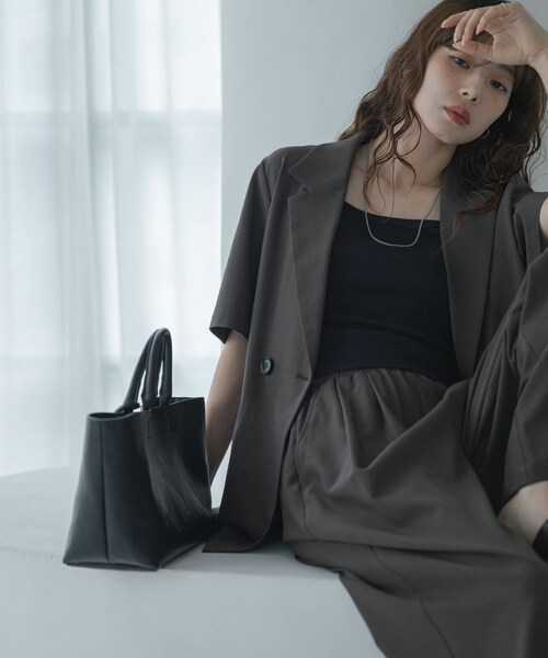 URBAN RESEARCH Sonny Label（アーバンリサーチサニーレーベル）の「2WAYワイドハンドバッグ（ハンドバッグ・レディース・ブラック/Dブラウン・One）」の5枚目の写真