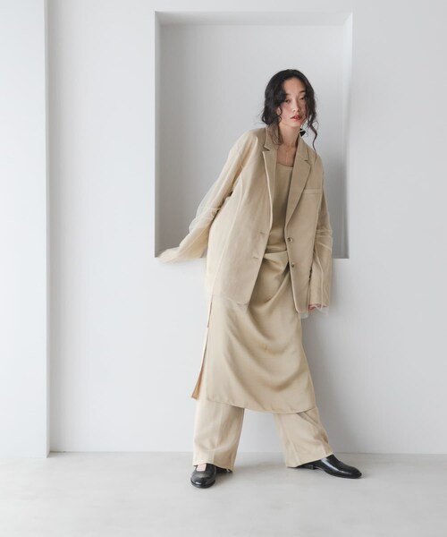 KBF（ケイビーエフ）の「サテンチュールジャケット（テーラードジャケット・レディース・BEIGE/BROWN・One）」の21枚目の写真