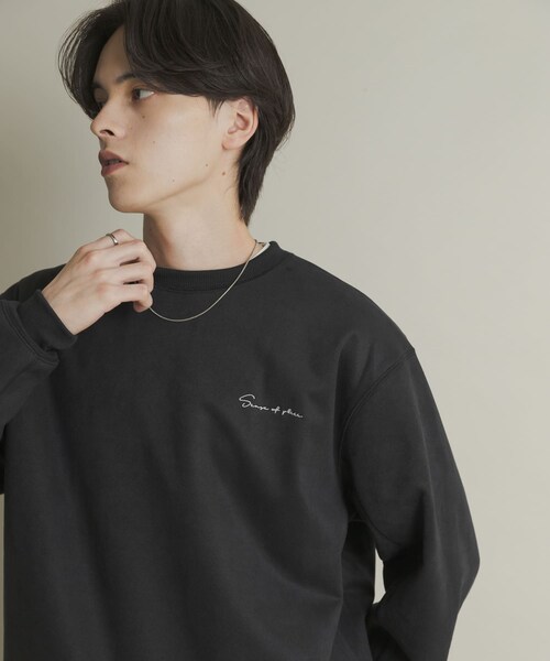 SENSE OF PLACE by URBAN RESEARCH(センスオブプレイスバイアーバンリサーチ)の「『ユニセックス』シシュウフェイクスエードクルーネックスウェット(スウェット・メンズ・GRAY/CHARCOAL/D.BROWN/GREIGE・M/L)」の8枚目の写真