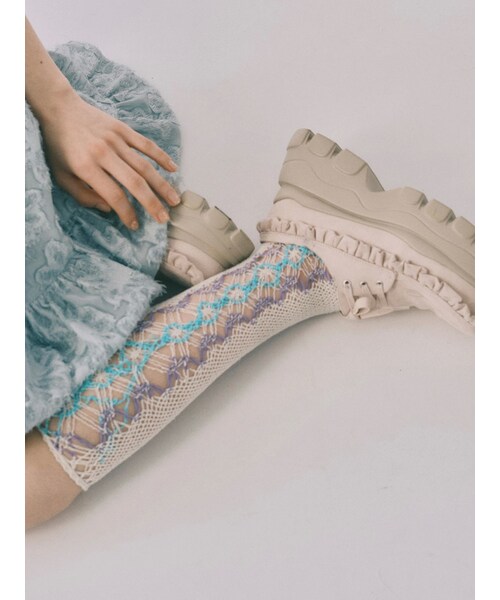 merry jenny（メリージェニー）の「トーションソックス（ソックス/靴下・レディース・オフホワイト/アイボリー/ブラック/ピンク/ラベンダー・F）」の13枚目の写真