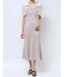 MERCURYDUO | ショルダーリボンニットワンピース(ワンピース)