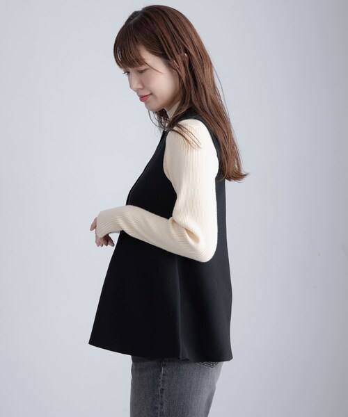 URBAN RESEARCH Sonny Label（アーバンリサーチサニーレーベル）の「『WEB限定』2WAYペプラムニットベスト（ニット/セーター・レディース・ベージュ/ライトグレー/ブラック・FREE）」の7枚目の写真