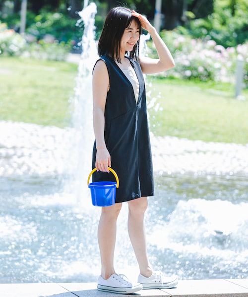 URBAN RESEARCH ROSSO（アーバンリサーチロッソ）の「F by ROSSO　撥水ショートオールインワン（サロペット/オーバーオール・レディース・BEIGE/KHAKI/BLACK・36/38）」の13枚目の写真