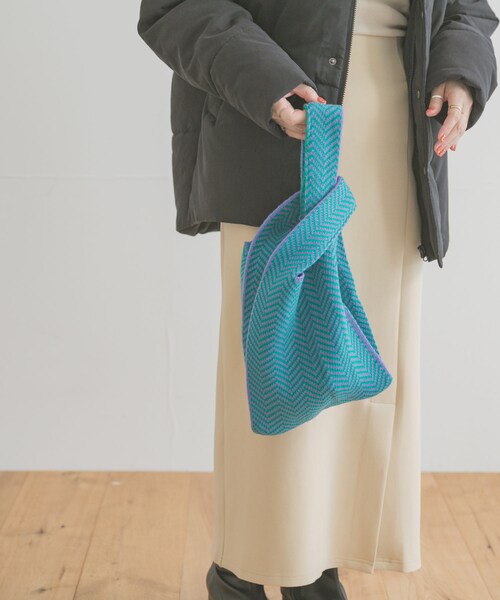 ITEMS URBANRESEARCH（アイテムズ アーバンリサーチ）の「ニットマルシェトートバッグ（トートバッグ・レディース・BLK/ORG/GRN・-）」の3枚目の写真