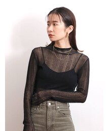 Ungrid | ハイネックシアーニット(ニット/セーター)