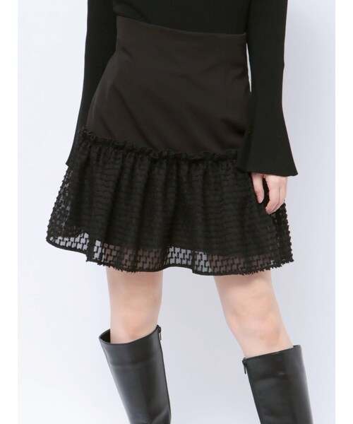 CALNAMUR（カルナムール）の「GATHER HIGH MINI SK/ギャザーハイミニスカート（スカート・レディース・ホワイト/ブラック/アイスブルー・S/M）」の6枚目の写真