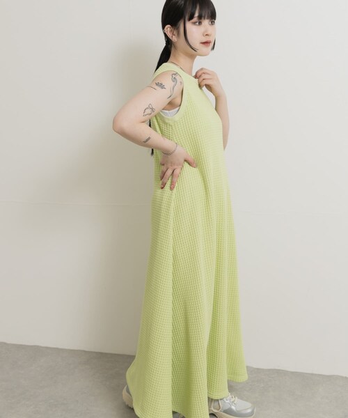 THE GOODLAND MARKET（ザグッドランドマーケット）の「SEAGREEN　BIG WAFFLE ONE PIECE（ワンピース・レディース・GREEN/BROWN/CREAM/ROYAL・1/2）」の19枚目の写真