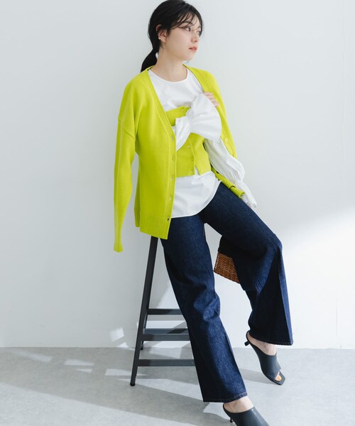 URBAN RESEARCH ROSSO（アーバンリサーチロッソ）の「ウエストシェイプカーディガン（カーディガン/ボレロ・レディース・lime/ivory・FREE）」の20枚目の写真