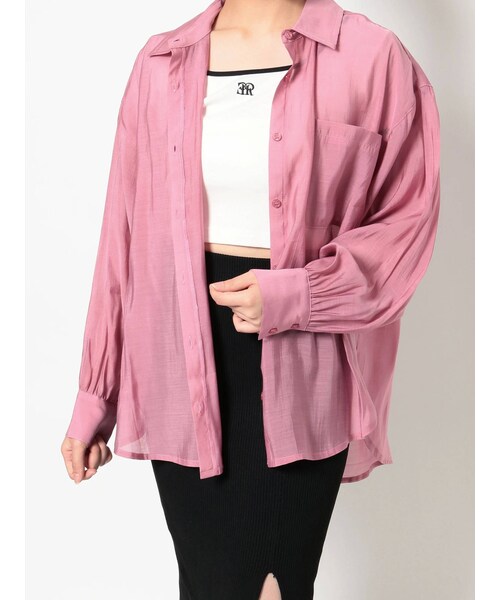 EVRIS（エヴリス）の「シアールーズシャツ（シャツ/ブラウス・レディース・ホワイト/ブラック/ピンク/ブルー・F）」の4枚目の写真