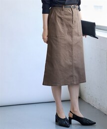 nissen | すごのびストレッチツイルベイカーデザインミディー丈スカート（ゆったりヒップ）＜大きいサイズ有＞(スカート)