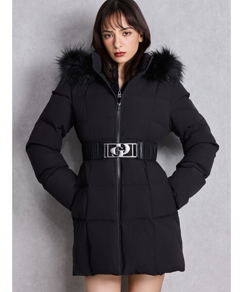 GYDA（ジェイダ）の「GDベルト付きロングダウンコート（ダウンジャケット/コート・レディース・オフホワイト/ブラック・S/M）」の11枚目の写真