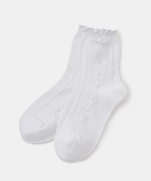 ROPE' PICNIC（ロペピクニック）の「【KIDS/キッズ】リボンケーブルショートソックス（ソックス/靴下・キッズ・ホワイト・M/S）」の22枚目の写真