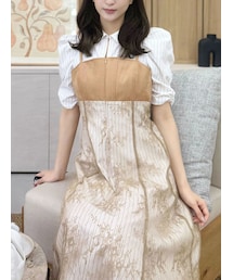 MERCURYDUO | ダブルカラービスチェドッキングパワショルシャツワ(ワンピース)