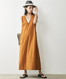 CHIC STYLE | 大きいサイズ綿100％バックフレアタンクトップカットソーワンピースシックスタイル(ワンピース)