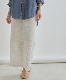 SALON adam et rope' | 【セットアップ対応】シアージャガードレースタイトスカート(スカート)