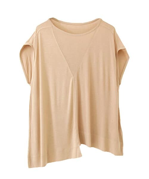 URBAN RESEARCH ROSSO（アーバンリサーチロッソ）の「アシンメトリー TOPS（Tシャツ/カットソー・レディース・BEIGE/OFF WHITE/BLACK・FREE）」の4枚目の写真
