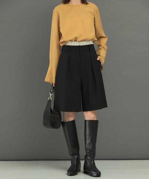 URBAN RESEARCH ROSSO（アーバンリサーチロッソ）の「レイヤードハーフパンツ（その他パンツ・レディース・BLACK/MOCHA・36/38）」の7枚目の写真