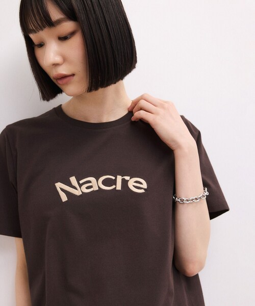 ADAM ET ROPE'(アダムエロペ)の「【WEB限定】クリーンタッチコットン刺しゅうロゴT(Tシャツ/カットソー・レディース・ホワイト/ダークブラウン/ネイビー/ピンク系・F)」の19枚目の写真