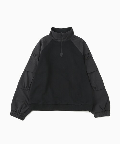 ADAM ET ROPE'（アダムエロペ）の「【X-PARIS/エックスパリ】BI-MATERIAL MILITARY SWEATSHIRT（スウェット・メンズ・ブラック/ライトグレー・M/S）」の21枚目の写真
