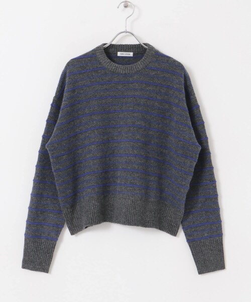 URBAN RESEARCH DOORS(アーバンリサーチドアーズ)の「FORK&SPOON 変形ボーダーニットプルオーバー(ニット/セーター・レディース・BLK×OFF/GRY×BLU・1)」の9枚目の写真