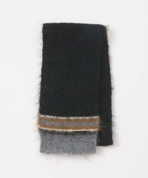 KBF（ケイビーエフ）の「エンドボーダーデザインマフラー（マフラー・レディース・GRAY/CAMEL/BLACK・One）」の7枚目の写真