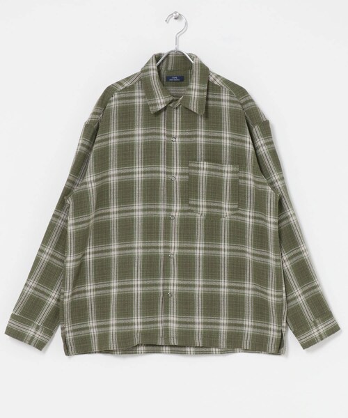 ITEMS URBANRESEARCH(アイテムズ アーバンリサーチ)の「ツイードチェックリングドットボタンシャツ(シャツ/ブラウス・メンズ・BLACK/OLIVE/RED・M/L)」の13枚目の写真
