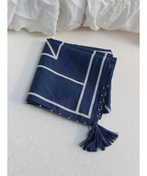 Ungrid（アングリッド）の「ビーズコンビ大判スカーフ（マフラー・レディース・アイボリー・F）」の9枚目の写真