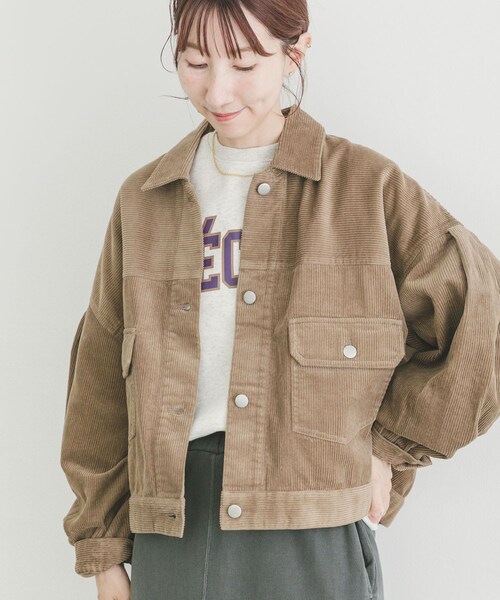 ITEMS URBANRESEARCH（アイテムズ アーバンリサーチ）の「コーデュロイジャケット（テーラードジャケット・レディース・BLK/BEG/CHERRY・FREE）」の18枚目の写真