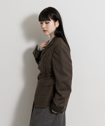 77circa　make v shape tweed jacket