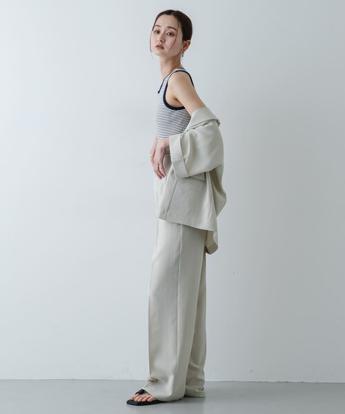 SENSE OF PLACE by URBAN RESEARCH（センスオブプレイスバイアーバンリサーチ）の「『別注』Healthknit×SENSE OF PLACE ボーダータンクトップ（タンクトップ・レディース・OF×NV×BE/SAX×BRN/LIME×BEG・One）」の10枚目の写真