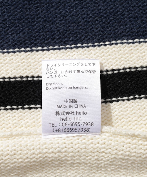 ADAM ET ROPE'（アダムエロペ）の「【RICE NINE TEN/ライス ナイン テン】KNITTED SOCCER SHIRT（ポロシャツ・メンズ・ホワイト系/ネイビー・1/2）」の16枚目の写真