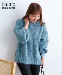 nissen | 小さいサイズ　シャギーMIXヤーンクルーネックニット　低身長さん・小柄女性(ニット/セーター)