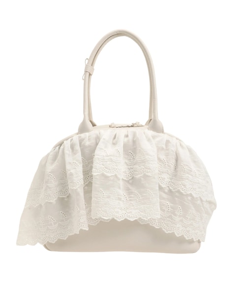 merry jenny（メリージェニー）の「クリームボストンバッグ（ボストンバッグ・レディース・アイボリー/ベージュ・F）」の2枚目の写真